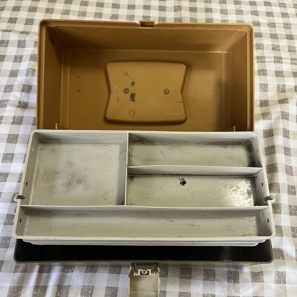 VTG 1979 Plano 3 Tray Tackle Box Fishing Outdoor Camping‎ USA Made Handle